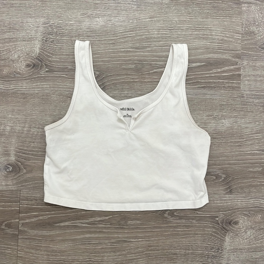 white wild fable cropped tank